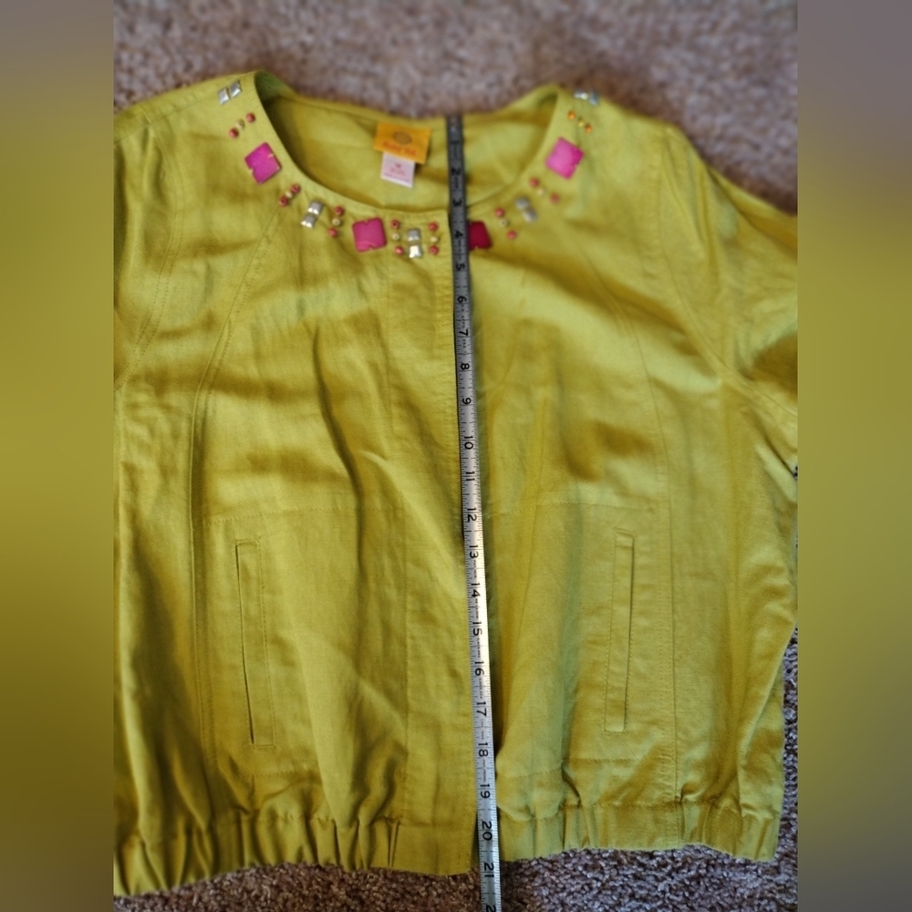 Ruby Rd. Lime Green Jacket Blazer - Picture 14 of 14